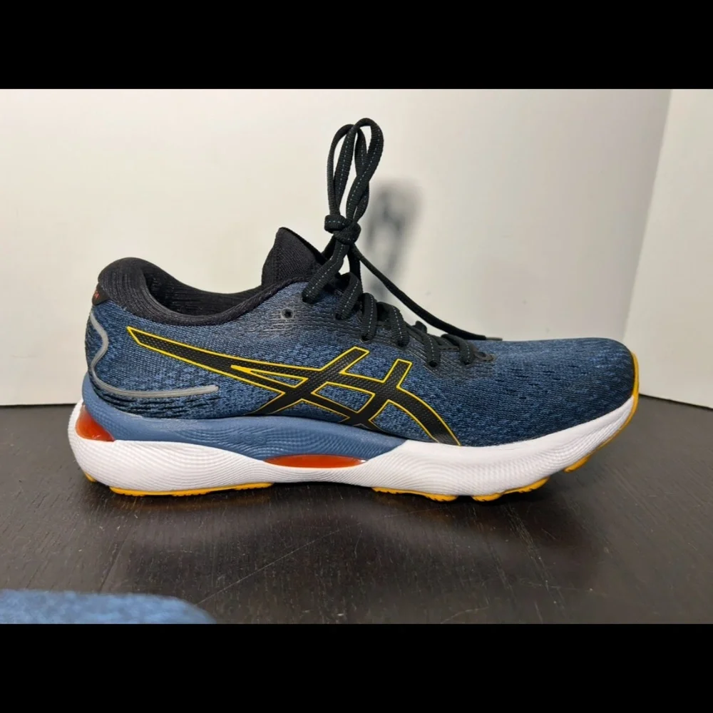 Asics Gel Nimbus 24 Running Shoes Sneakers Mens Azure/Amber Size 7.5